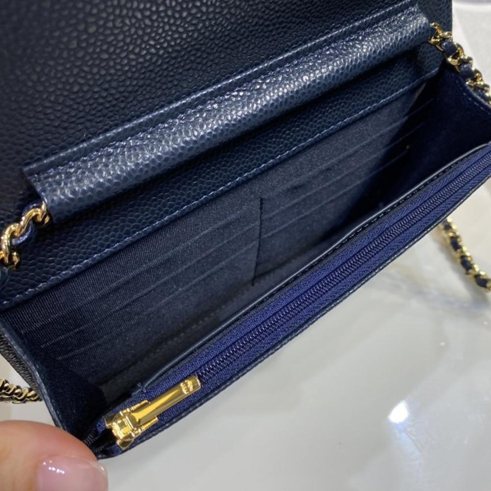 Chanel WOC Iridescent Blue Caviar product image 3, provided for visual reference and product detail review