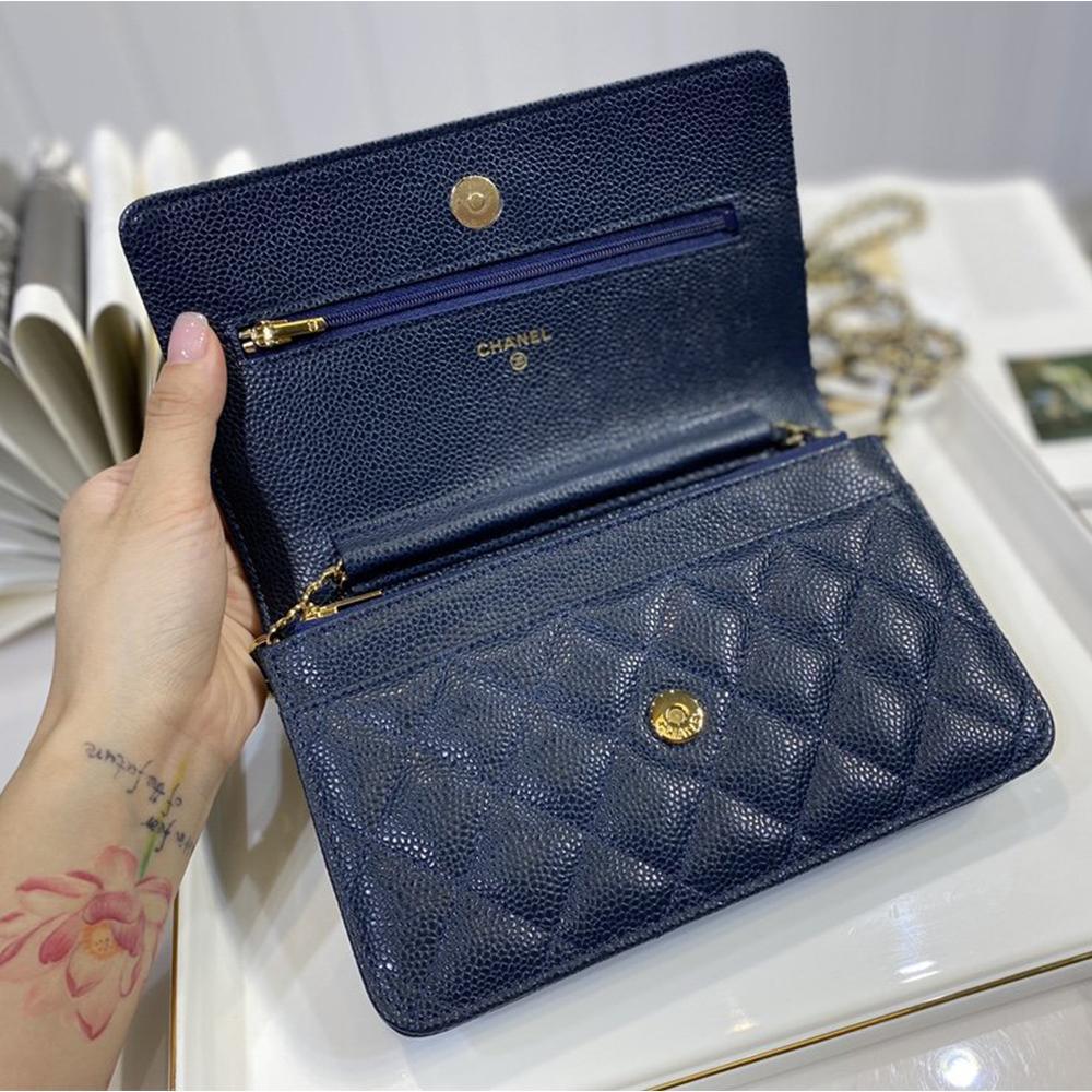 Chanel WOC Iridescent Blue Caviar product image 2, provided for visual reference and product detail review